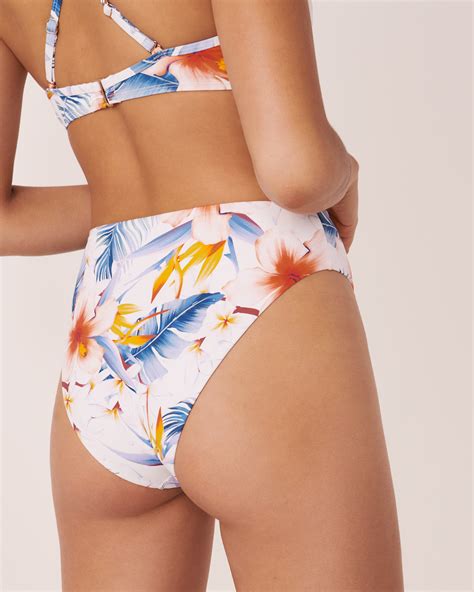 Blissful High Waist Bikini Bottom Tropical Print La Vie En Rose