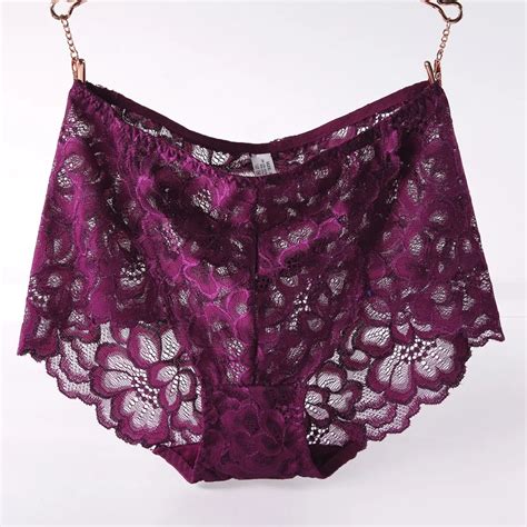 Aliexpress Buy High Waist Lace Plus Size Panties Women Floral