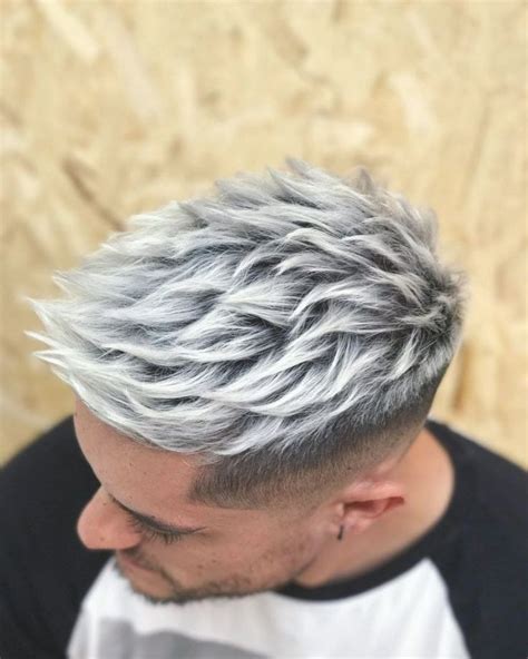 Pin By Aamour Douxx On Moda Mens Hair Colour Silver Hair Men