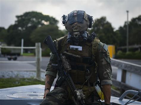 A Us Marine Corps Marine Raider With The 3d Marine Raider Battalion