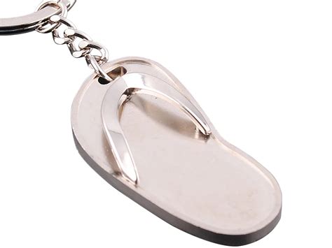 New Flip Flops Slippers Design Keychain Keyring Key Chain Promotion Metal Key Rings Key Fob In