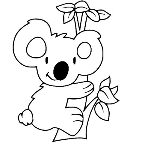 Coloriages Bébé Koala Sur Arbre Coloriages Koala Coloriages Pour