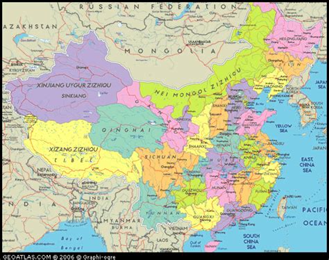 Political Map Of China China Atlas