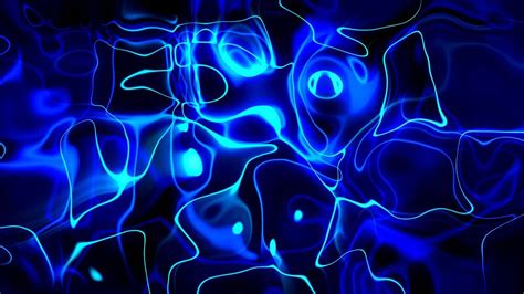 Bright Abstract Neon Blue Lines Looped Animation Video Background