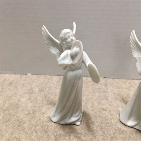 Set Of 3 Schmid Bros Porcelain Angels Musician Figurines Japan Euc Ebay