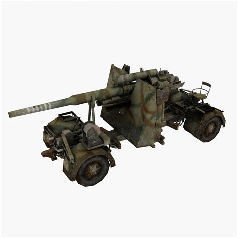 3d Model Flak 88 Artillery Turbosquid 1450909
