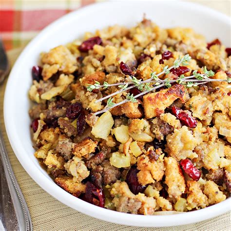Cornbread Sausage Stuffing Recipe With Apples And Cranberries Home