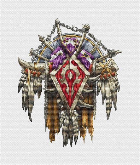 World Of Warcraft Crest Banner Of The Horde Horde Cross Etsy