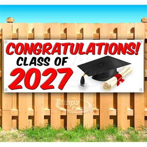 Congratulations Class Of 2027 13 Oz Vinyl Banner With Metal Grommets