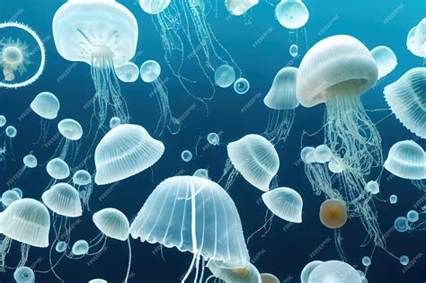 Premium Photo Beautiful Jellyfish Coral Reef Creature On Blue Sea