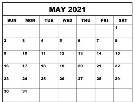Free May Calendar 2021 Printable Blank Editable Word Excel Portrait