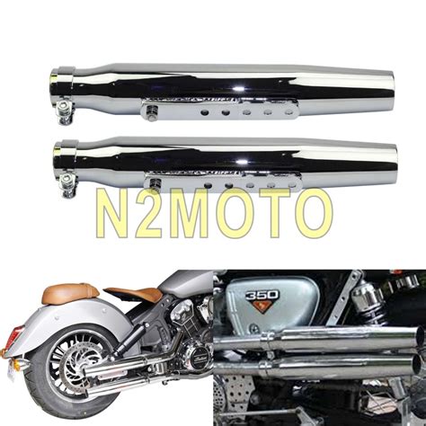 1 Pair Chrome Vintage Motorcycles Tapered Exhaust Muffler Db Killer