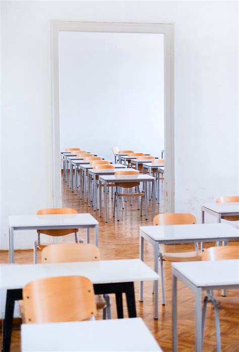 Empty Classroom With Chairs By Stocksy Contributor Audshule Stocksy