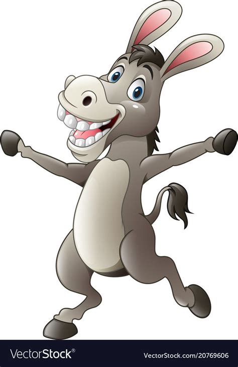 Cartoon Funny Donkey Vector Image On Vectorstock Donkey Drawing