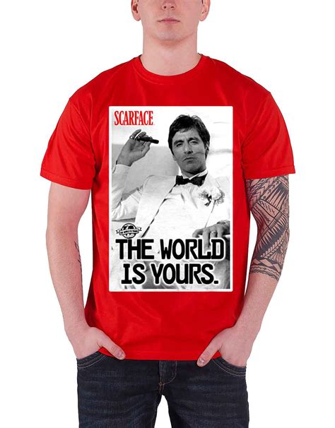 Buy Scarface T Shirt The World Is Yours New Official Mens Red Size S