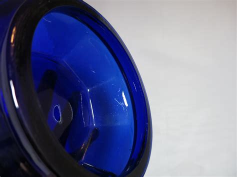 Vintage Cobalt Blue Glass Centerpiece Bowl