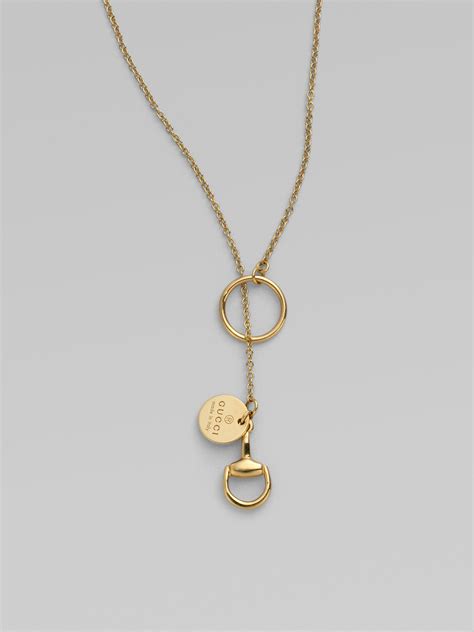Gucci 18k Gold Horsebit Lariat Necklace In Metallic Lyst