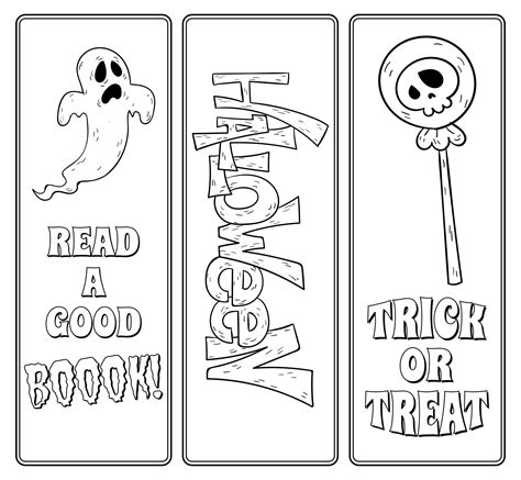 5 Best Printable Halloween Bookmark Coloring Pages