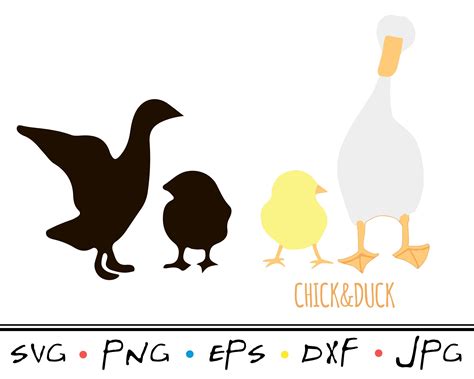 Duck And Chick Svg File Friends Svg Cut File Farm Birds Etsy Uk