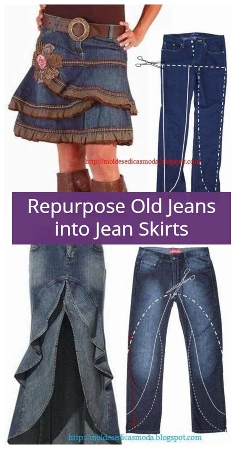 Diy Jean Skirt From Jeans Upcycle Jeans Skirt Jeans Refashion Jeans