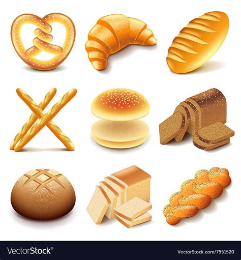 Bread And Bakery Icons Set Royalty Free Vector Image Bakery Icon