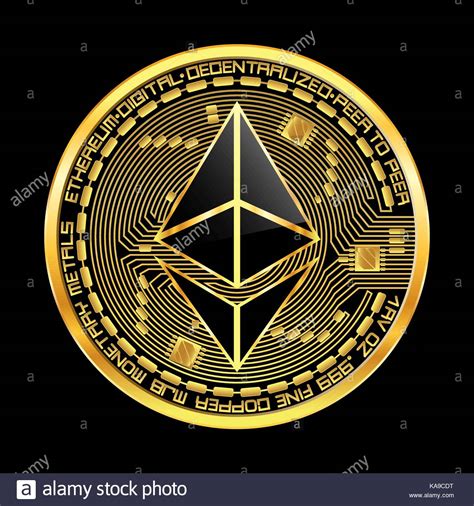 Crypto currency ethereum golden symbol Stock Vector Art ...