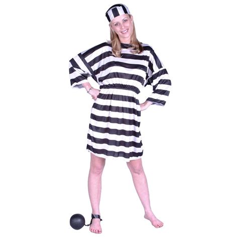 Lady Convict Womens Striped Dress Standard Size Card And Party Giant
