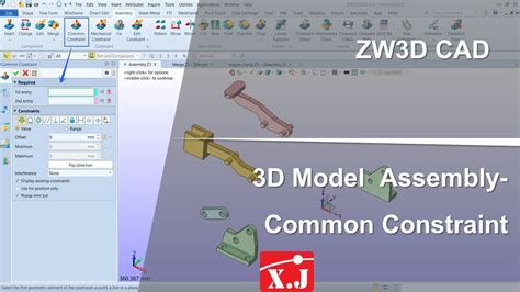 Zw3d Cad Constraint Common Constraint Youtube