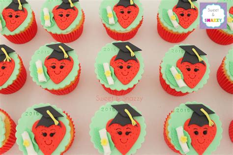 Graduation Cupcakes Strawberry Cupcakes Strawberry Graduation Cupcakes By Sweet And Snazzy