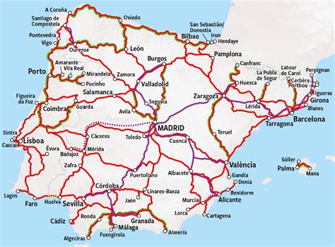 Rail Map Spain Train In Spain Happyrail Train Map Spain Tour