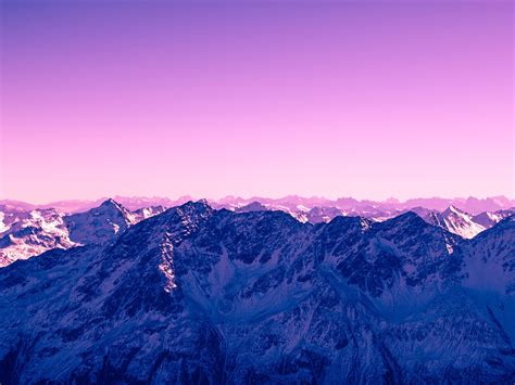 Mountains Snow Purple Sky Wallpaper 1024x768 Resolution Wallpaper