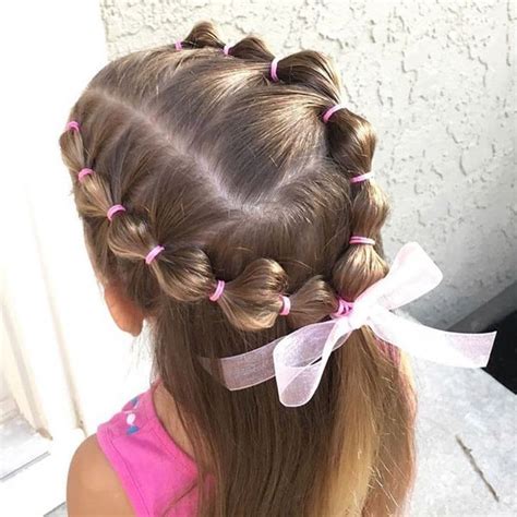 Half Up Bubble Braid Little Girl Hairstyles Girl Hairstyles Kids
