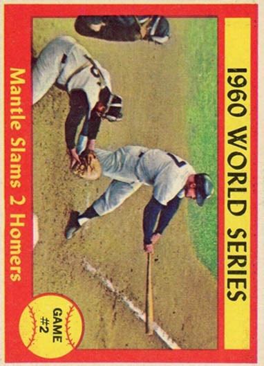 1961 topps 307 world series game 2 mickey mantle for the love of sports cards