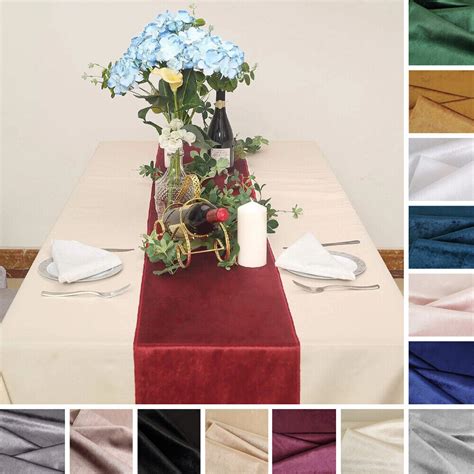 12 12x107 Premium Velvet Table Runners Wedding Linens Decorations