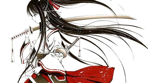 White Hair Samurai Girl Anime