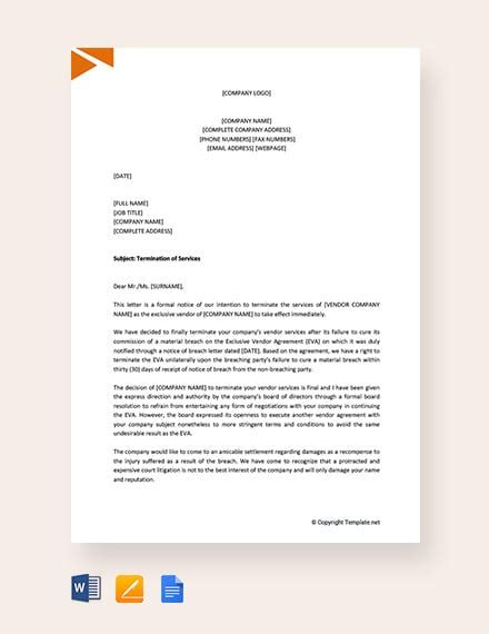 19 Service Termination Letter Templates Pdf Doc