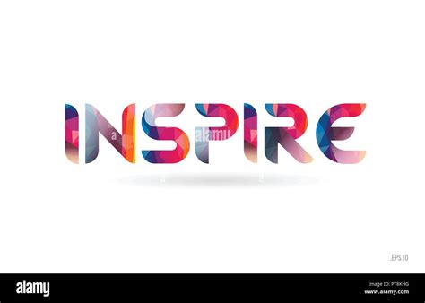Inspire Colored Rainbow Word Text Suitable For Card Brochure Or