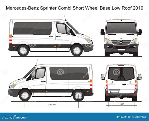Mercedes Sprinter Combi Swb Low Roof Van 2010 Blueprint Editorial Photo