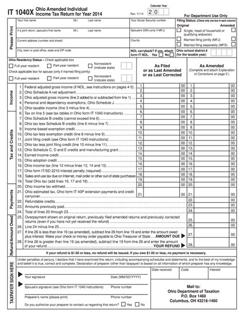 Ohio State Tax Withholding Form 2023 Printable Forms Free Online
