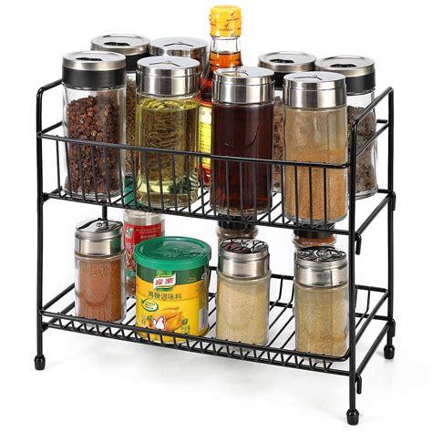 Buy Vinsani 2 Tier Free Standing Spice Rack Cupboard Wall Kitchen