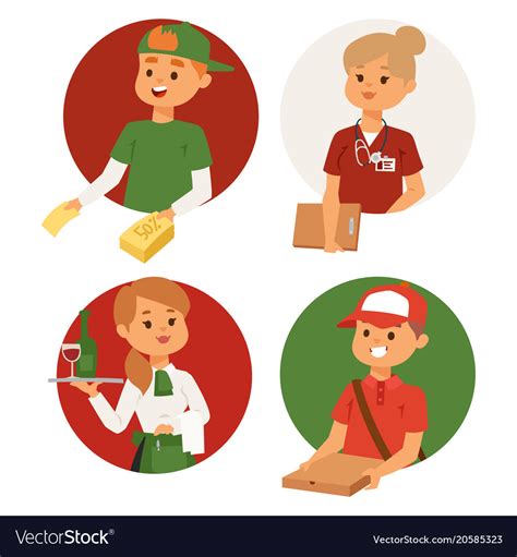 People Part Time Job Professions Set Royalty Free Vector