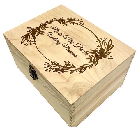 Personalised Wedding Wooden Keepsake Box Pine Wood Wedding Gift