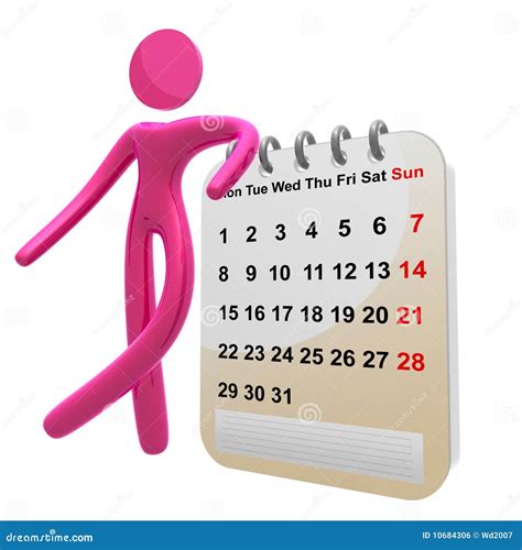 Busy 3d Pictogram Icon With Schedule Calendar Stock Illustration