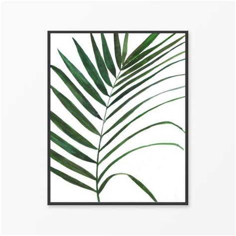 The sun catcher is a little more tricky and has tacky back and glitter! Printable palm leaf, green watercolor leaf, tropical wall ...