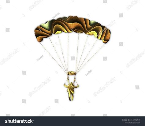 Parachute Skydiving Symbol Golden Crispy Icon Stock Illustration