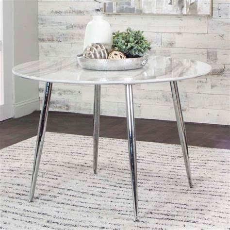 Cramco Inc Idina G5426 5154 Glam Round Marble Kitchen Table Corner