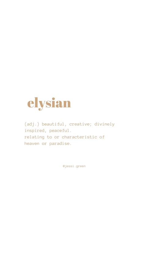 Elysian Heaven Definition Words With Images Word Definitions