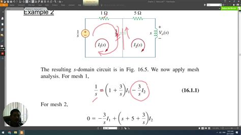 bev20203 laplace transform circuit analysis example 1 youtube