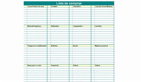 50 Lista De Compras Supermercado Excel Ufreeonline Template