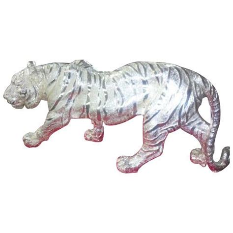 Silver Plated Tiger Silver Sculpture Silver Figure